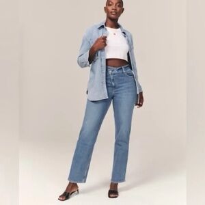 Abercrombie Curve Love Dad Jeans Criss Cross Waist